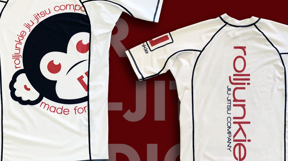 white bjj ranked rash gurd