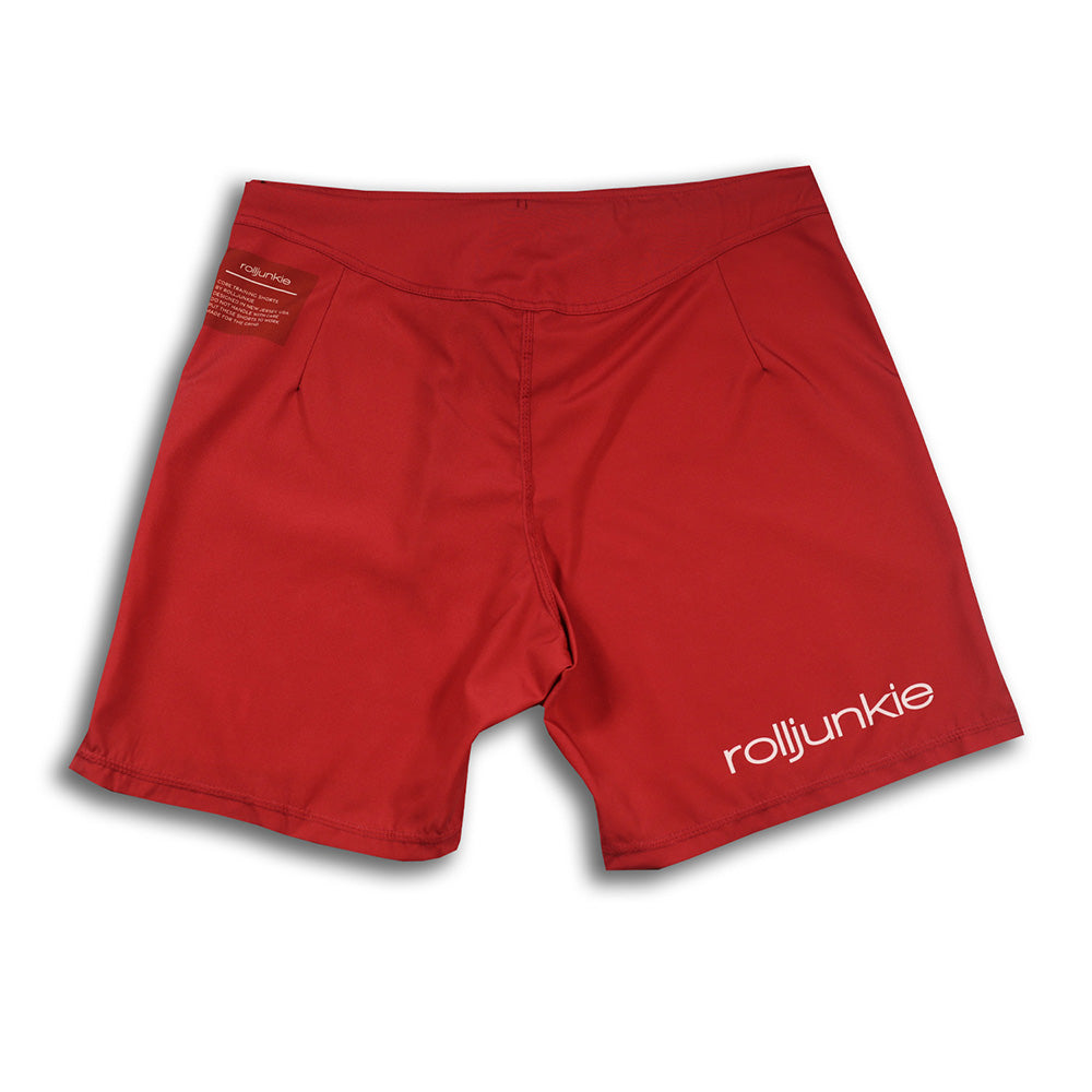 red jiu jitsu shorts back
