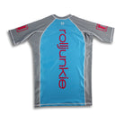 bjj rash guard in gray blue pink