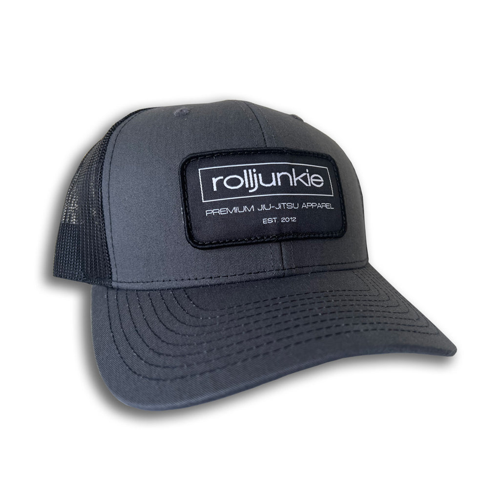 gray rolljunkie bjj trucker hat