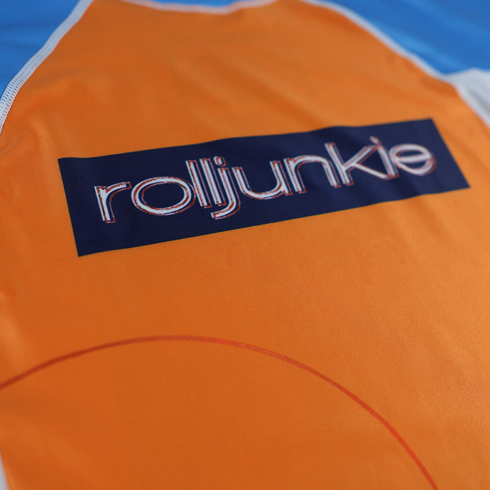 rolljunkie logo colors rash guard