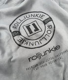 Gray fabric with 'Rolljunkie' logo and text