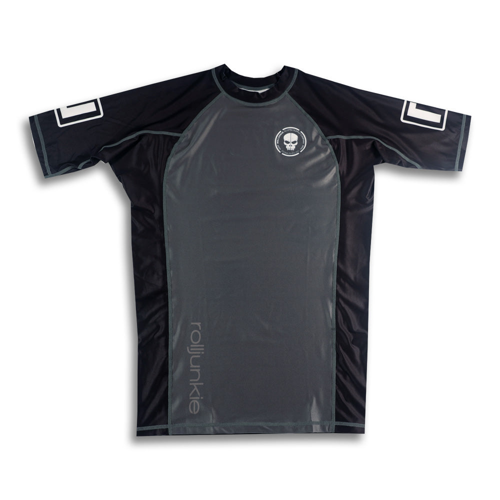 Black and gray primal bjj rash guard