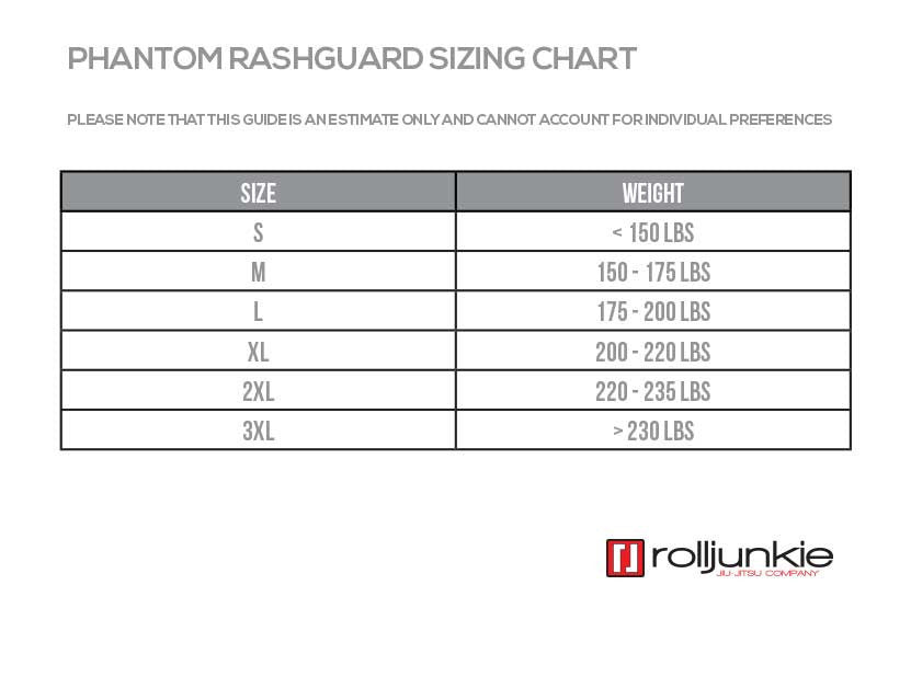 rashguard Size Chart