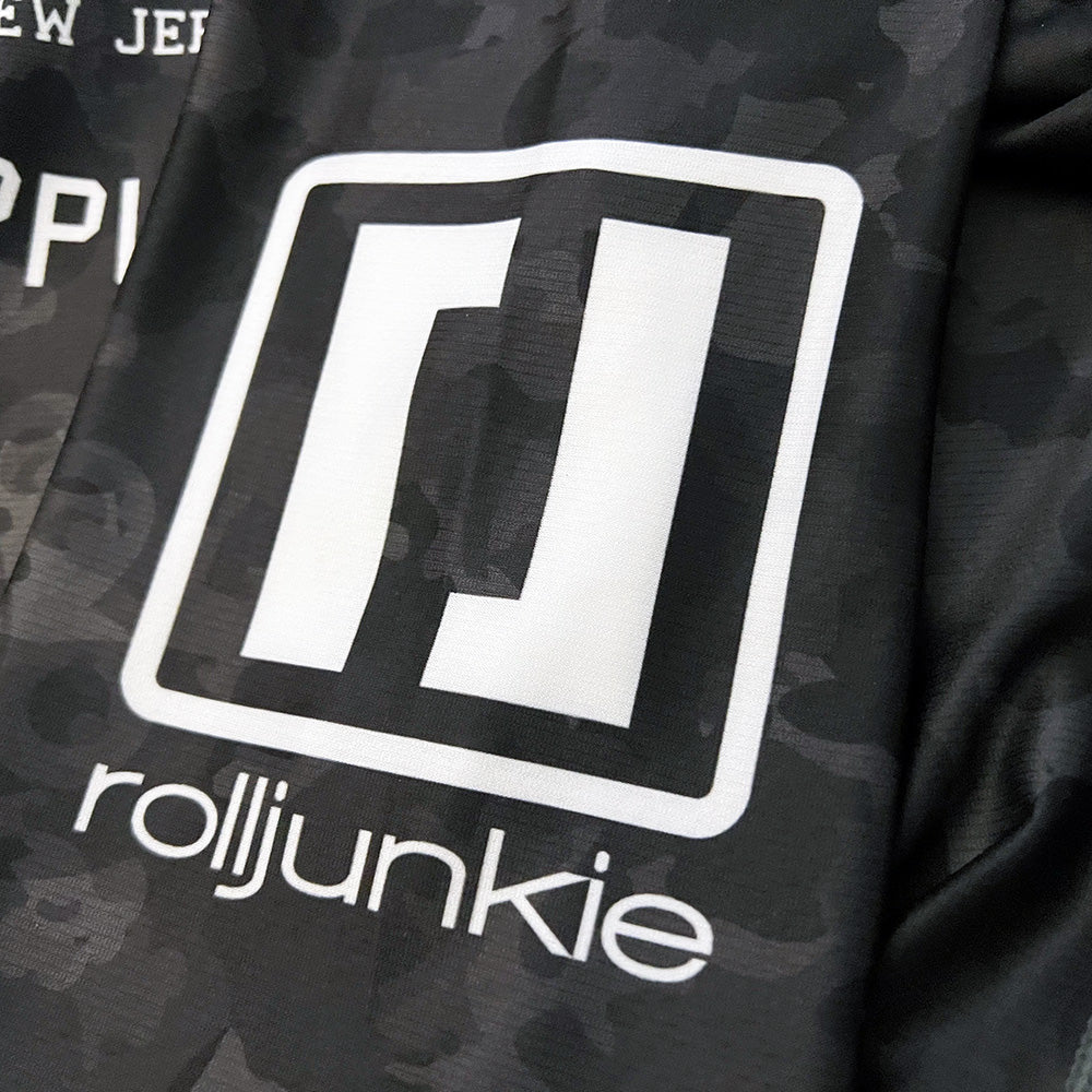 Sleeve logo Rolljunkie NJ BJJ MMA Wrestling Rash Guard