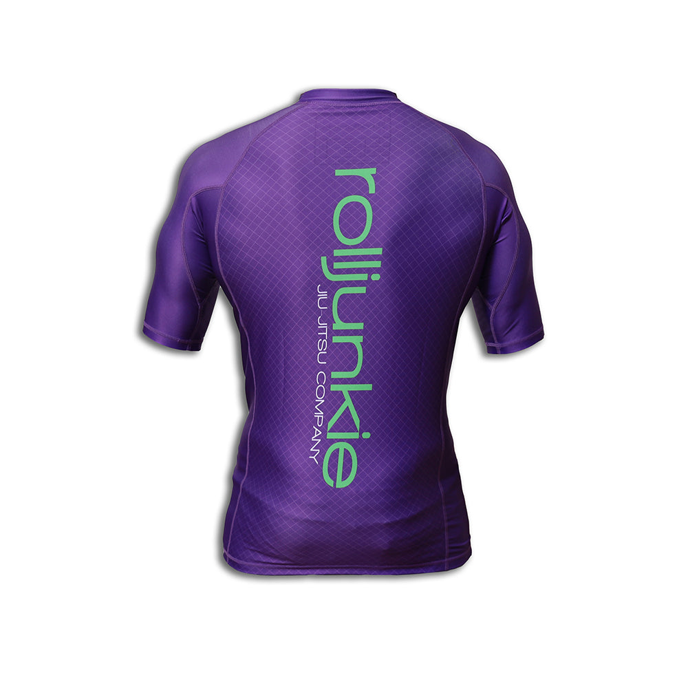 purple jiu jitsu rash guard
