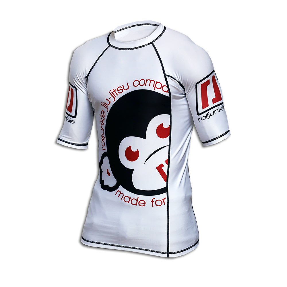 White Ranked BJJ Rash Guard